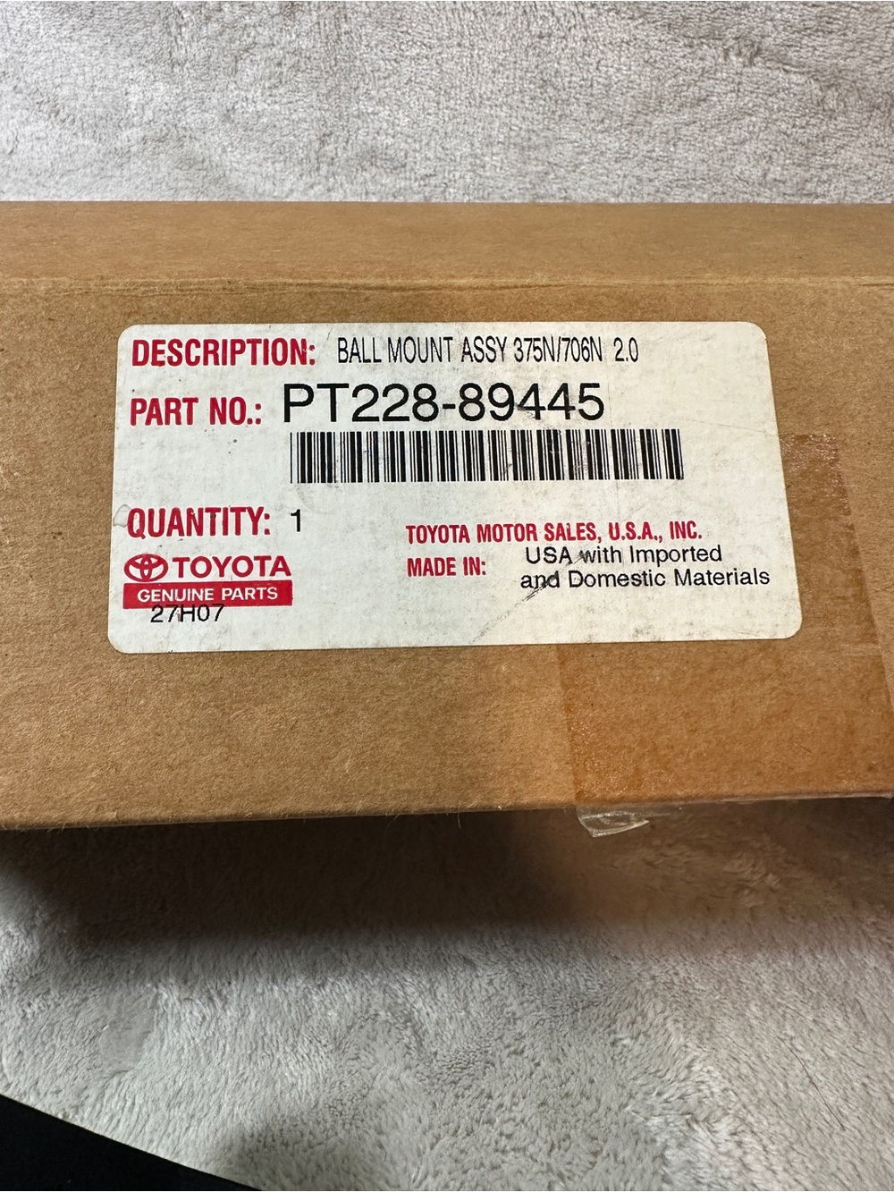 Genuine Parts Ball Mount Assy PT228-89445